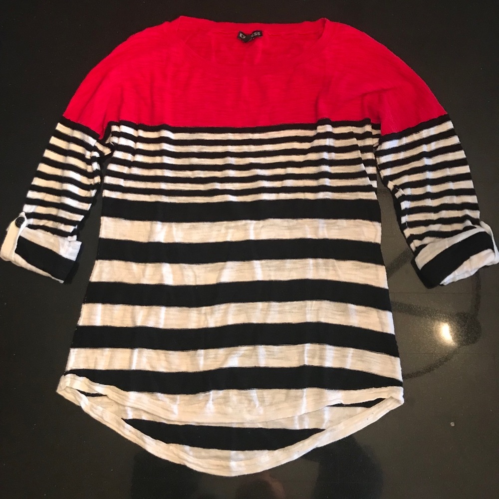 Express Long-Sleeve Striped Shirt